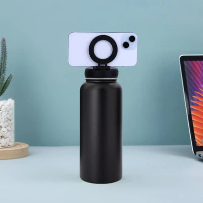 1L Insulated Water Bottle with Magnetic Phone Mount – For Cycling & Hiking