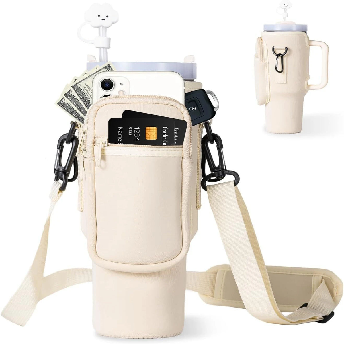 Water Bottle Carrier Bag – Hands-Free Holder for Hiking, Cycling & Outdoors