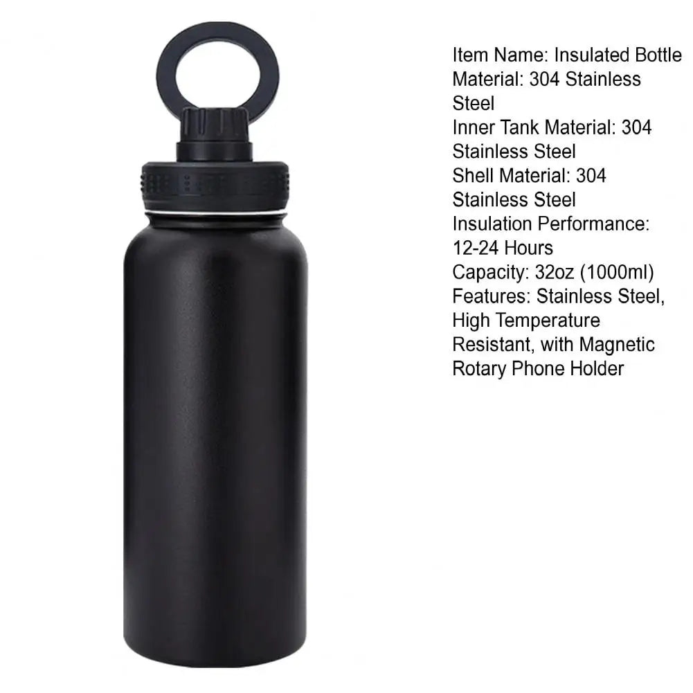 1L Insulated Water Bottle with Magnetic Phone Mount – For Cycling & Hiking